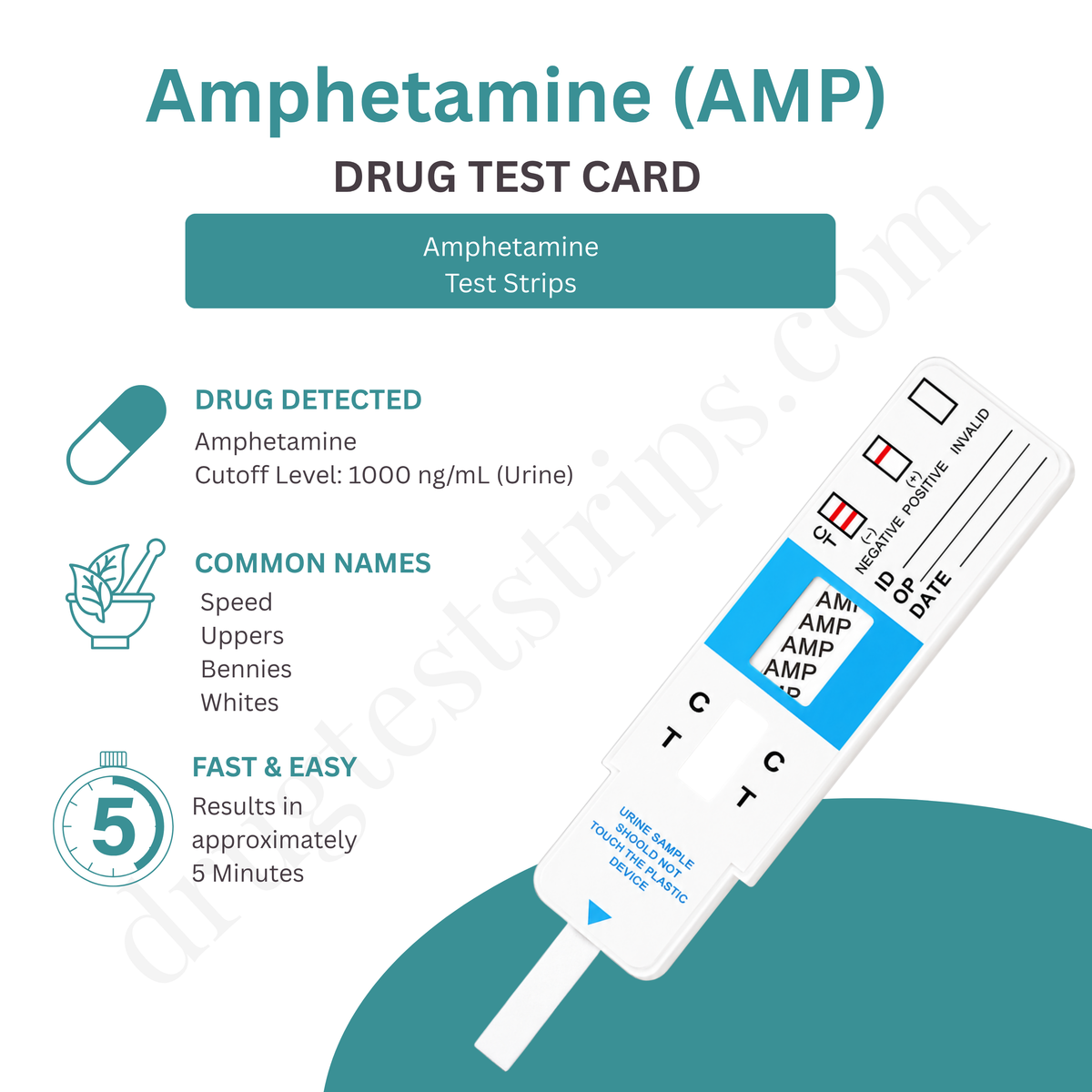 Amphetamine (AMP) Drug Test Card 1,000 ng/mL   |  Abbott  | Amphetamine (AMP) DAM-114  25/Box