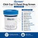 iScreen™ Click Cup 11 Panel Drug Screen | Abbott  | Amphetamine, Barbiturates, Buprenorphine, Benzodiazepines, Cocaine, MDMA, Methamphetamine, Morphine / Opiates, Methadone, Oxycodone, Phencyclidine | ABTDOAW111701A  25/Box