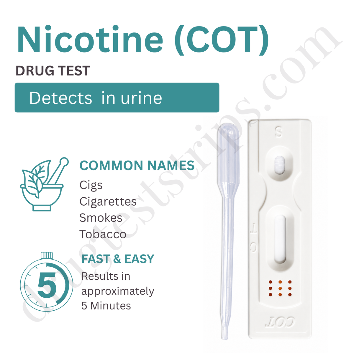 Nicotine Urine Test for Cotinine  |  Abbott  DCT-102  40 Tests/Box