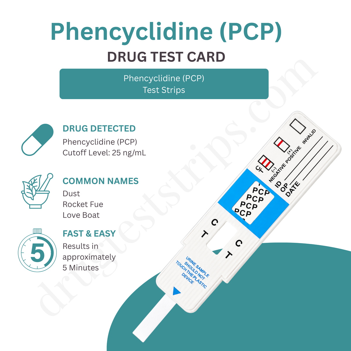 Phencyclidine (PCP) Drug Test Card 25 ng/mL  |  Abbott  DPC-114  25/Box