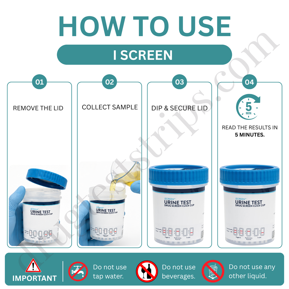 iScreen™ Click Cup 11 Panel Drug Screen | Abbott  | Amphetamine, Barbiturates, Buprenorphine, Benzodiazepines, Cocaine, MDMA, Methamphetamine, Morphine / Opiates, Methadone, Oxycodone, Phencyclidine | ABTDOAW111701A  25/Box