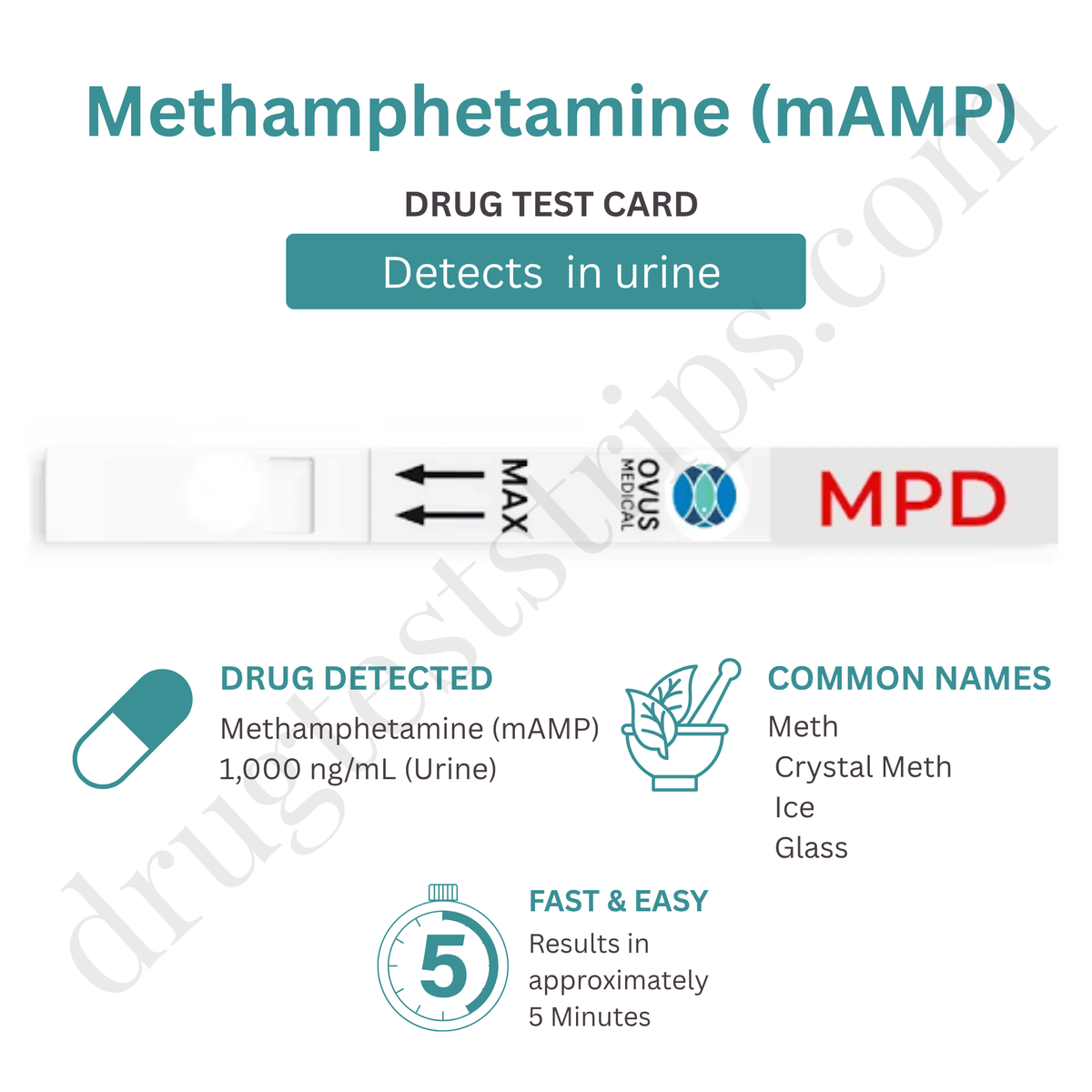 Methylphenidate MPD Drug Test Strip 300 ng/mL |  Serenity | Methylphenidate (MPD) | SM-DOA-MPDSCN 25/Box