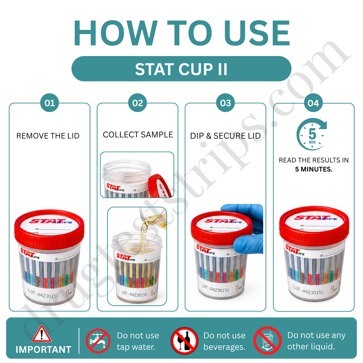 12-Panel STATCUP II for THC/COC/MOR/AMP/MAMP/PCP/BAR/BZO/MTD/MDMA/OXY/BUP |  MD  STATII-71127-0  25/Box